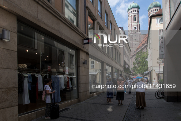 Tourists are visiting the center of Munich in Munich, Germany, on July 21, 2024. 