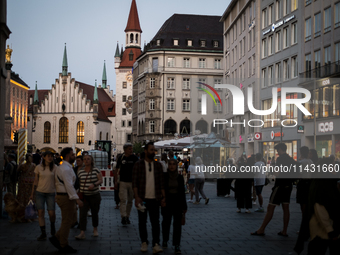 Tourists are visiting the center of Munich in Munich, Germany, on July 21, 2024. (