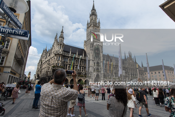 Tourists are visiting the center of Munich in Munich, Germany, on July 21, 2024. 