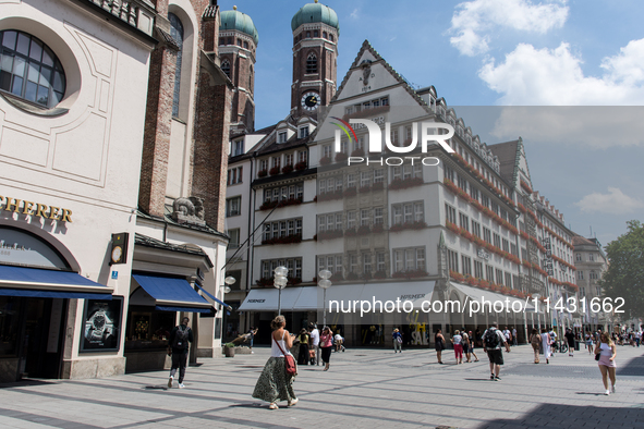 Tourists are visiting the center of Munich in Munich, Germany, on July 21, 2024. 