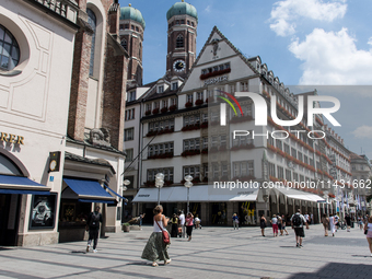 Tourists are visiting the center of Munich in Munich, Germany, on July 21, 2024. (