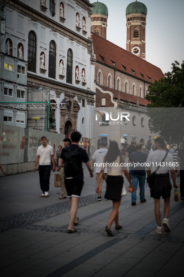 Tourists are visiting the center of Munich in Munich, Germany, on July 21, 2024. 