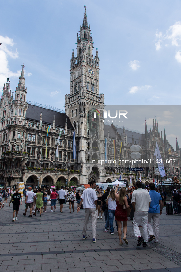 Tourists are visiting the center of Munich in Munich, Germany, on July 21, 2024. 