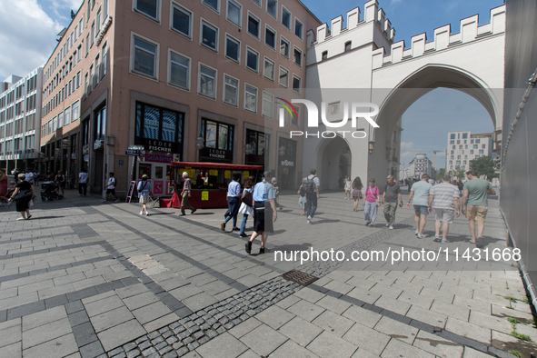 Tourists are visiting the center of Munich in Munich, Germany, on July 21, 2024. 