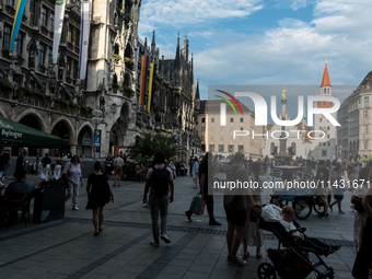 Tourists are visiting the center of Munich in Munich, Germany, on July 21, 2024. (