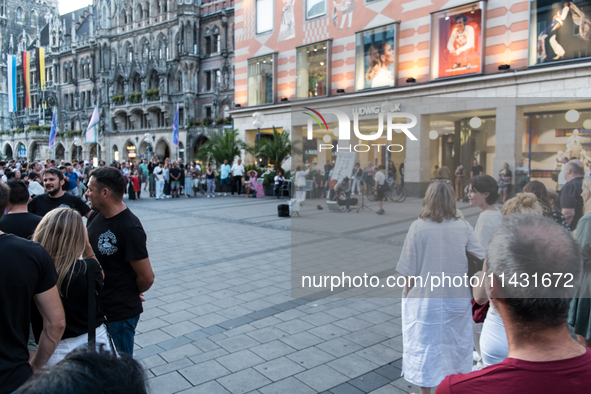 Tourists are visiting the center of Munich in Munich, Germany, on July 21, 2024. 