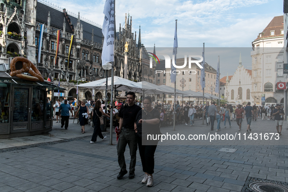 Tourists are visiting the center of Munich in Munich, Germany, on July 21, 2024. 