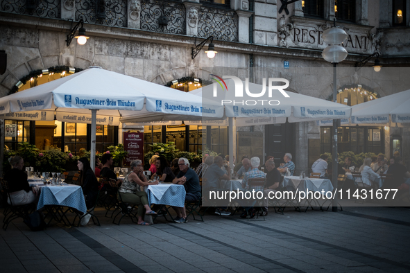 Tourists are visiting the center of Munich in Munich, Germany, on July 21, 2024. 