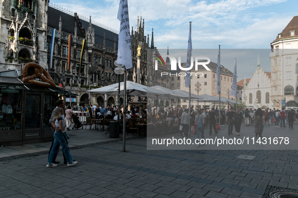 Tourists are visiting the center of Munich in Munich, Germany, on July 21, 2024. 