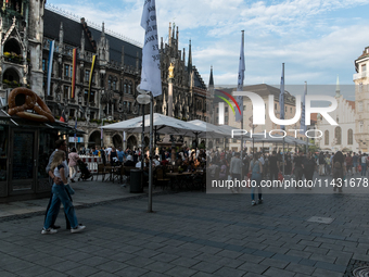 Tourists are visiting the center of Munich in Munich, Germany, on July 21, 2024. (