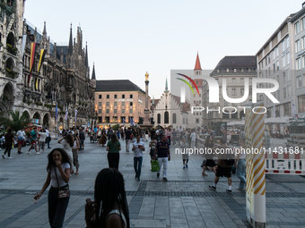 Tourists are visiting the center of Munich in Munich, Germany, on July 21, 2024. (