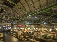 A general view is showing the South Korean traditional food court at Gwangjang Market in Seoul, South Korea. Gwangjang Market is being a tra...