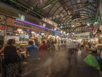 A general view is showing the South Korean traditional food court at Gwangjang Market in Seoul, South Korea. Gwangjang Market is being a tra...