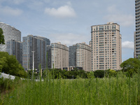 Residential buildings are being seen near the Huangpu district in Shanghai, China, on July 25, 2024. (