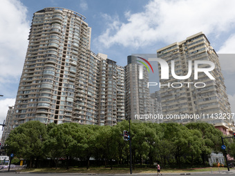 Residential buildings are being seen near the Huangpu district in Shanghai, China, on July 25, 2024. (