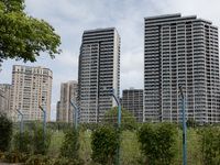 Residential buildings are being seen near the Huangpu district in Shanghai, China, on July 25, 2024. (