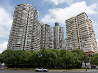 Residential buildings are being seen near the Huangpu district in Shanghai, China, on July 25, 2024. (