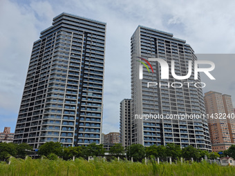 Residential buildings are being seen near the Huangpu district in Shanghai, China, on July 25, 2024. (