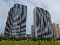 Residential buildings are being seen near the Huangpu district in Shanghai, China, on July 25, 2024. (