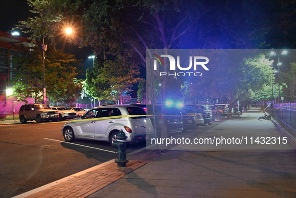 Three people are being shot, with one dead, in Washington, D.C., United States, on July 24, 2024. At approximately 9:25 p.m., Wednesday even...