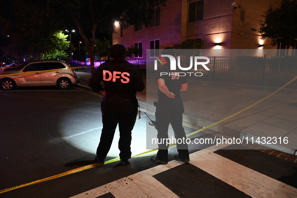 Three people are being shot, with one dead, in Washington, D.C., United States, on July 24, 2024. At approximately 9:25 p.m., Wednesday even...