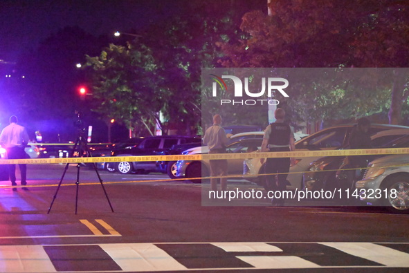 Three people are being shot, with one dead, in Washington, D.C., United States, on July 24, 2024. At approximately 9:25 p.m., Wednesday even...