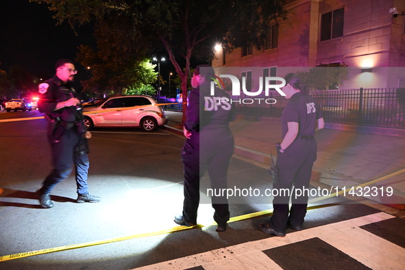 Three people are being shot, with one dead, in Washington, D.C., United States, on July 24, 2024. At approximately 9:25 p.m., Wednesday even...