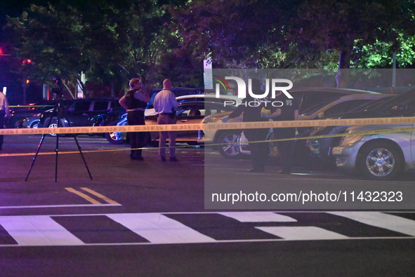 Three people are being shot, with one dead, in Washington, D.C., United States, on July 24, 2024. At approximately 9:25 p.m., Wednesday even...