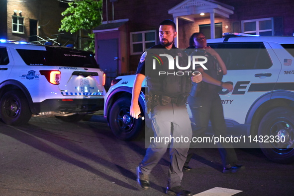 Three people are being shot in a shooting in Washington, D.C., United States, on July 24, 2024. At approximately 8:48 p.m., Wednesday evenin...