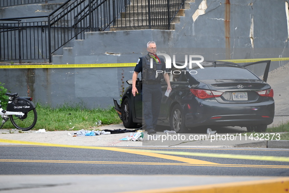 One person is suffering injuries after being shot in Washington, D.C., United States, on July 25, 2024. One person is being injured on the 1...