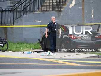 One person is suffering injuries after being shot in Washington, D.C., United States, on July 25, 2024. One person is being injured on the 1...