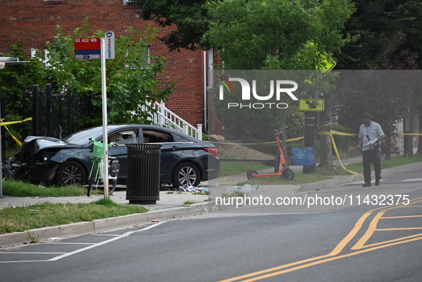 One person is suffering injuries after being shot in Washington, D.C., United States, on July 25, 2024. One person is being injured on the 1...