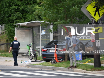 One person is suffering injuries after being shot in Washington, D.C., United States, on July 25, 2024. One person is being injured on the 1...