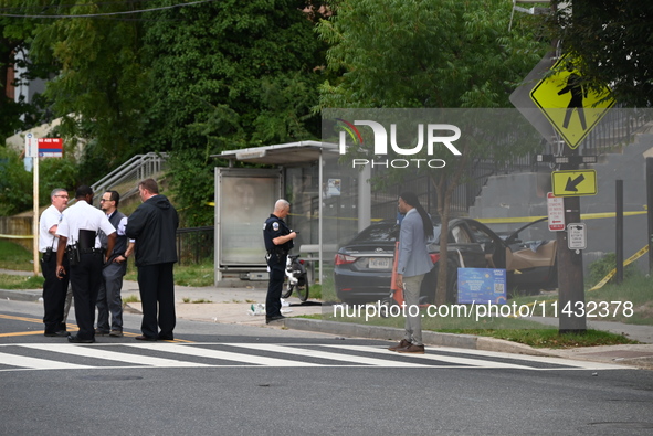 One person is suffering injuries after being shot in Washington, D.C., United States, on July 25, 2024. One person is being injured on the 1...