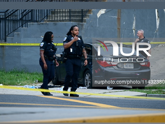 One person is suffering injuries after being shot in Washington, D.C., United States, on July 25, 2024. One person is being injured on the 1...