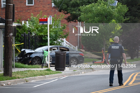 One person is suffering injuries after being shot in Washington, D.C., United States, on July 25, 2024. One person is being injured on the 1...