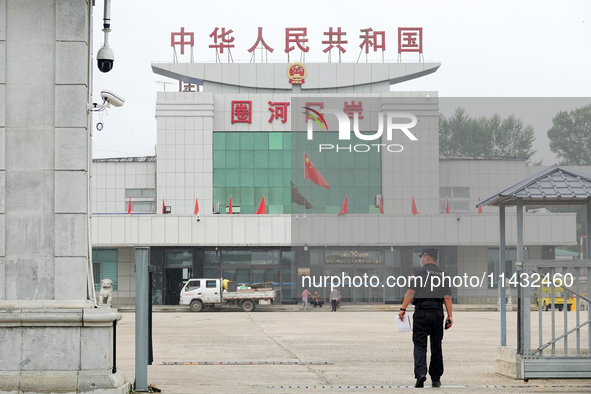 A photo is showing the Quanhe entry port in Hunchun city, Yanbian prefecture, Jilin province, China, on July 14, 2024. 