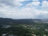 Winds and clouds are rising above the West Lake affected by Typhoon Kaemi in Hangzhou, China, on July 25, 2024. (