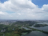 Winds and clouds are rising above the West Lake affected by Typhoon Kaemi in Hangzhou, China, on July 25, 2024. (