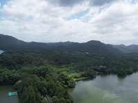 Winds and clouds are rising above the West Lake affected by Typhoon Kaemi in Hangzhou, China, on July 25, 2024. (