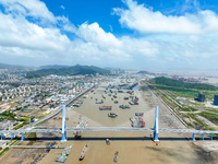 Boats are taking shelter from Typhoon Kaemi at Shenjiamen Fishing Port in Putuo district of Zhoushan city, East China's Zhejiang province, i...