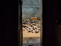 Plastic wastes are being left beside the river in Marikina City, Philippines, on July 25, 2024, after the massive flood in Metro Manila due...