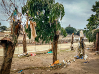 Plastic wastes are being left beside the river in Marikina City, Philippines, on July 25, 2024, after the massive flood in Metro Manila due...