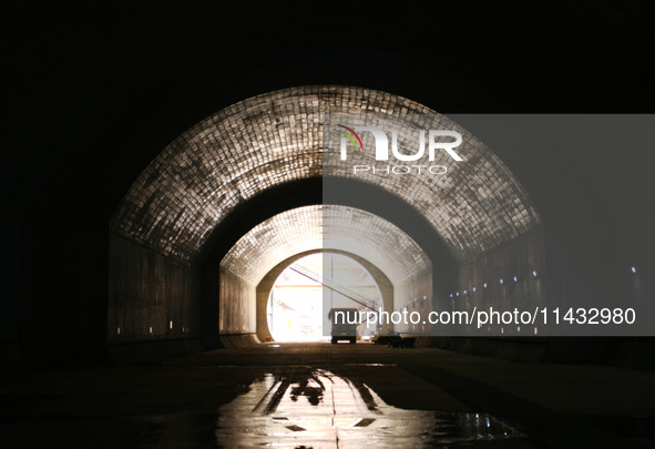 A photo taken on July 25, 2024, is showing the Changbei Airport station of the Changjiu section of the Beijing-Hong Kong high-speed railway...