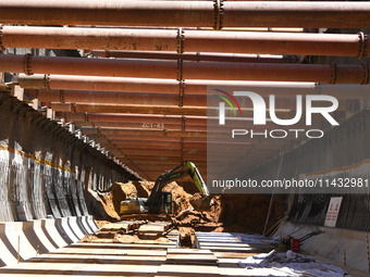 A photo taken on July 25, 2024, is showing the Changbei Airport station of the Changjiu section of the Beijing-Hong Kong high-speed railway...