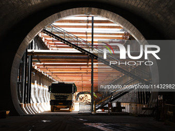 A photo taken on July 25, 2024, is showing the Changbei Airport station of the Changjiu section of the Beijing-Hong Kong high-speed railway...