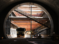 A photo taken on July 25, 2024, is showing the Changbei Airport station of the Changjiu section of the Beijing-Hong Kong high-speed railway...