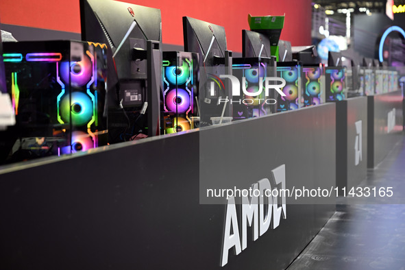 AMD is showcasing their stand at ChinaJoy 2024 in Shanghai, China, on July 25, 2024. 