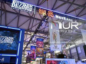 Blizzard x NetEase booth is appearing at ChinaJoy 2024 in Shanghai, China, on July 25, 2024. (