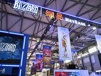 Blizzard x NetEase booth is appearing at ChinaJoy 2024 in Shanghai, China, on July 25, 2024. (